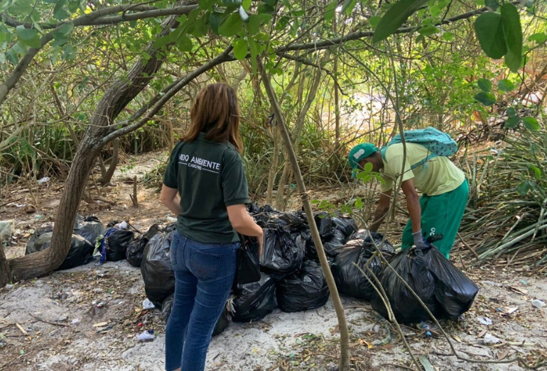 Duna Boa Vista, na Praia do Forte, recebe mutirão de limpeza