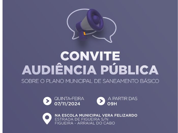 Plano Municipal de Saneamento começa a ser discutido em Arraial do Cabo no próximo dia 7