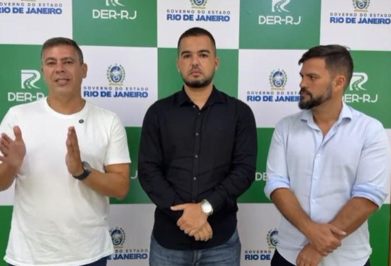 Dr. Serginho e Miguel Alencar confirmam melhorias na Rodovia Amaral Peixoto em Cabo Frio em ida ao Rio