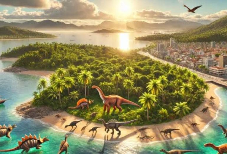 Inspeção do local da Ilha dos Dinossauros é iniciada pela Prefeitura de Iguaba Grande