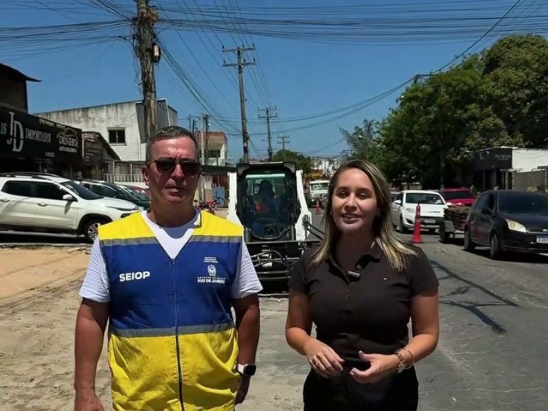 Prefeita de Araruama recebe representantes do Estado em operação tapa-buraco na RJ-138