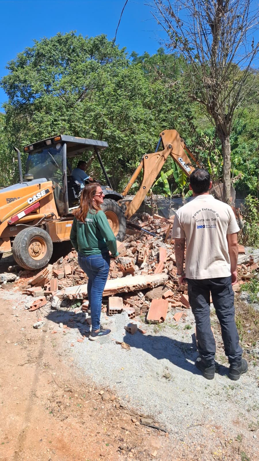 Secretaria de Meio Ambiente e parceiros removem edificações ilegais no Parque Estadual da Costa do Sol